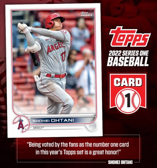 2022 TOPPS」は大谷が主役！ カードナンバー＃1とボックスデザインに