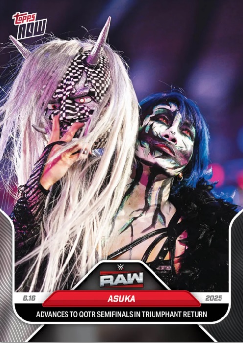 帰ってきたASUKAが13か月ぶり復帰戦で勝利！ 「TOPPS NOW」でも華麗に