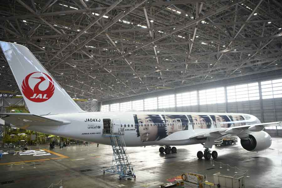 JAL、「20th ARASHI THANKS JET」を国内線に就航 A350の4号機、発表会