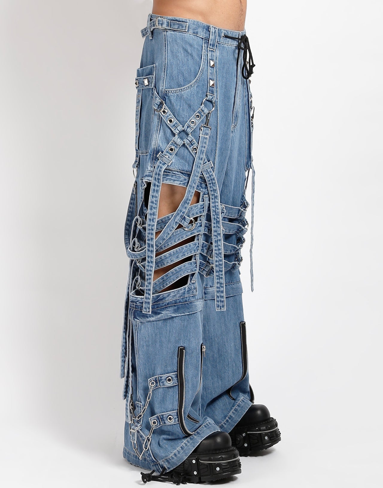 SUPER CUT OUT PANT LIGHT BLUE DENIM – trashandvaudeville