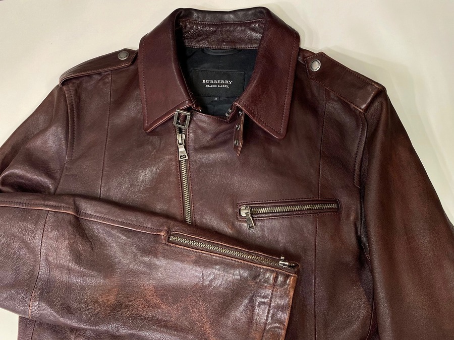 滑らかな羊革♪】BURBERRY(バーバリー)のレザーライダースジャケットの