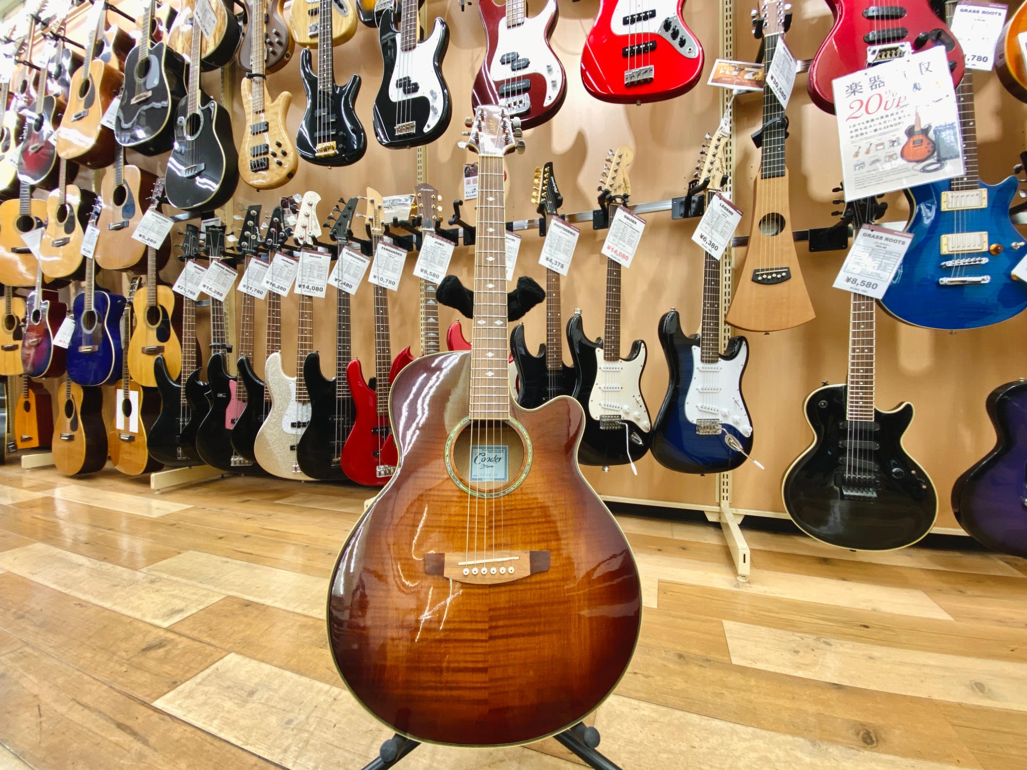 Takamineの廉価ブランド Cooder by Takamineからエレアコ TCP-450 買取