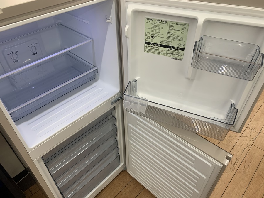 TWINBIRD(ツインバード)の2ドア冷蔵庫 KHR-EJ15 2020年製が入荷致し
