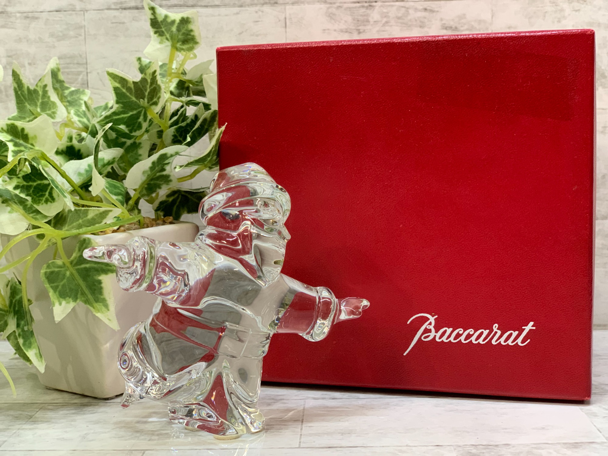 Baccarat バカラ ソリに乗る サンタクロース フィギュア Baccarat