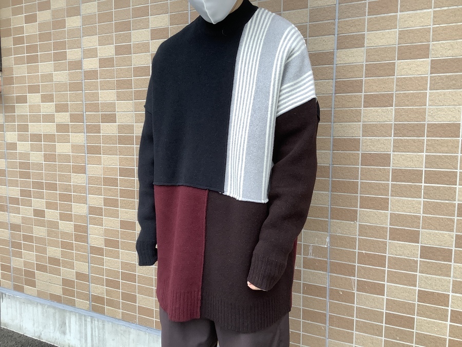JIL SANDER(ジル/サンダー)のパッチワーククルーネックセーターが入荷
