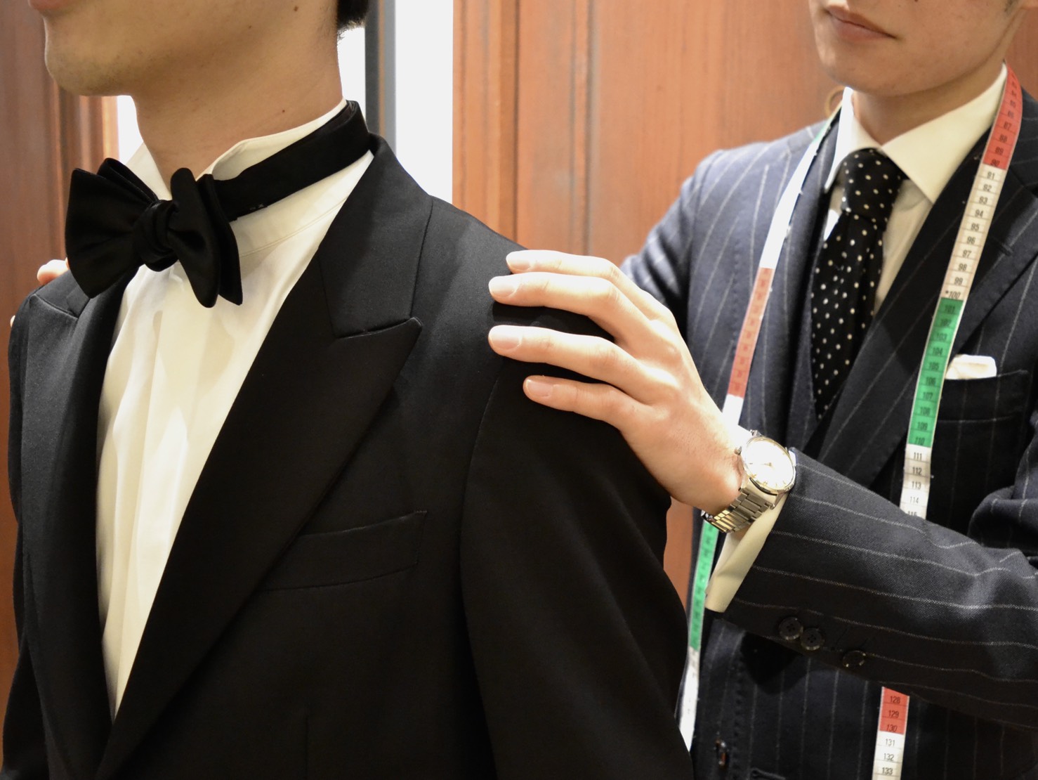 結婚式 新郎3点セット トリートメントドレッシング チーフ、蝶ネクタイ