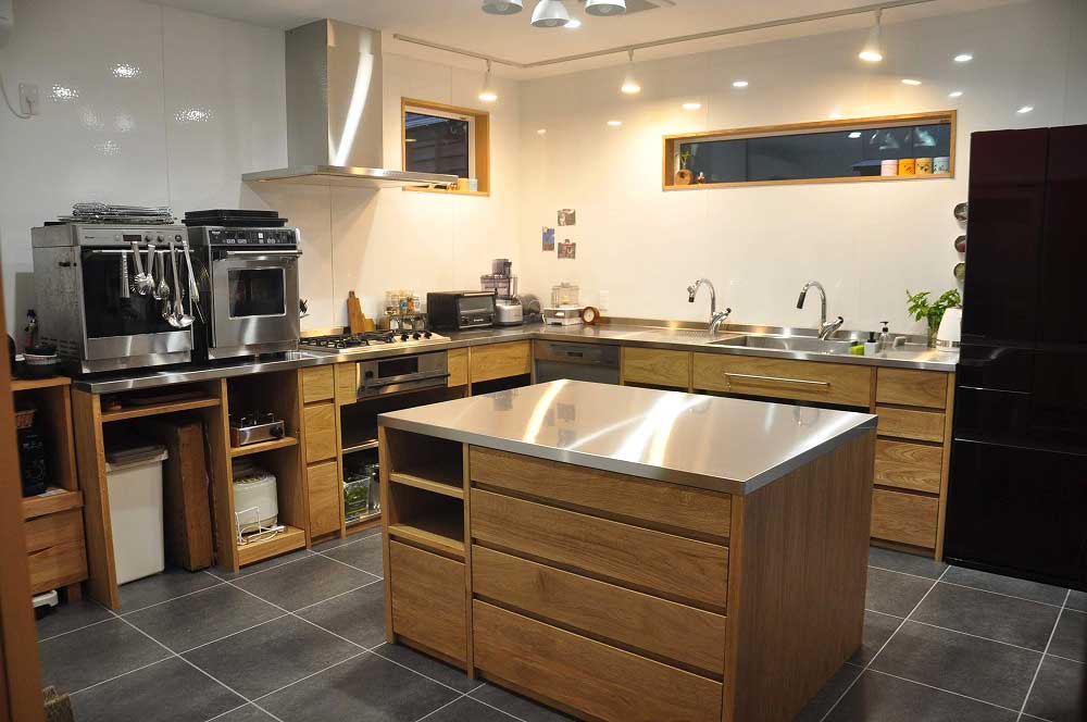 ダブルシンクで半業務用厨房みたいなL型キッチン 5140 - オーダー