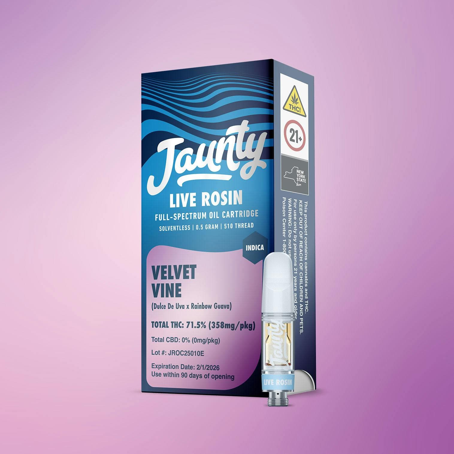 Velvet Vine | Live Rosin Cartridge | 0.5g by Jaunty | Buy Online