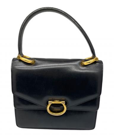 中古・古着通販】CELINE (セリーヌ) レザーハンドバッグ ブラック