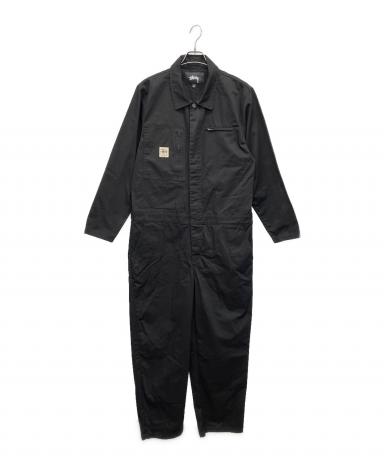 OLDSTUSSY つなぎ 黒 Lサイズ 中古・古着通販】stussy (ステューシー