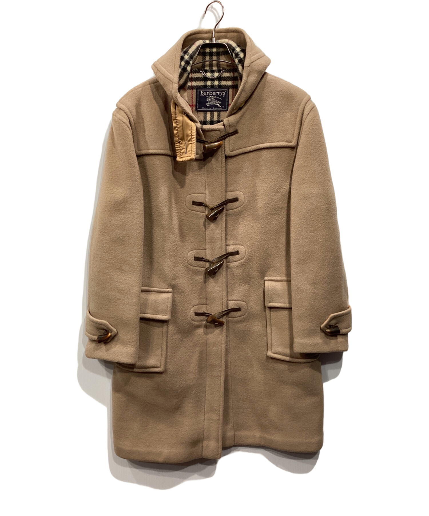 バーバリーダッフルコート ノバチェック 英国製ヴィンテージベージュ