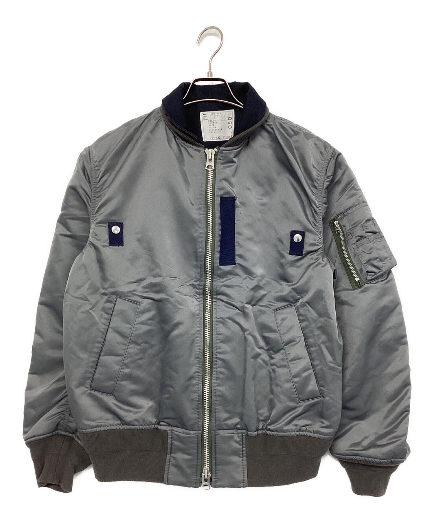 中古・古着通販】sacai (サカイ) MA-1ブルゾン グレー サイズ:2