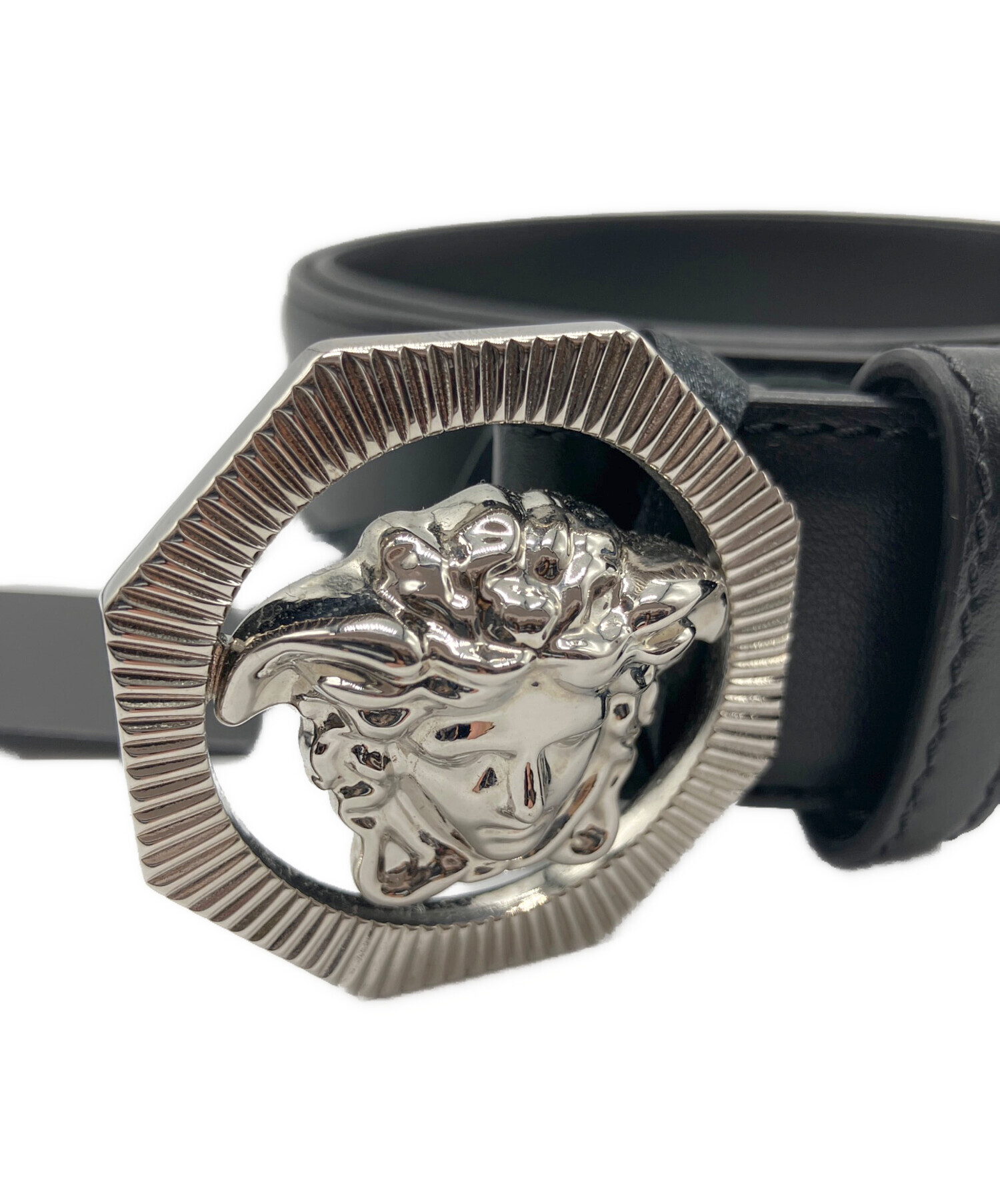 中古・古着通販】VERSACE (ヴェルサーチェ) レザーベルト ブラック 未