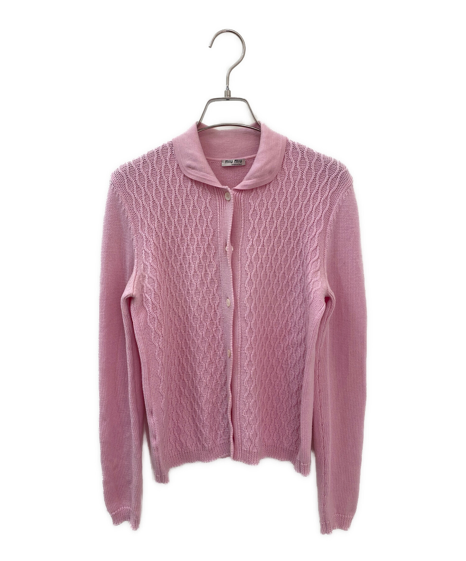 中古・古着通販】MIU MIU (ミュウミュウ) 丸襟カーディガン ピンク