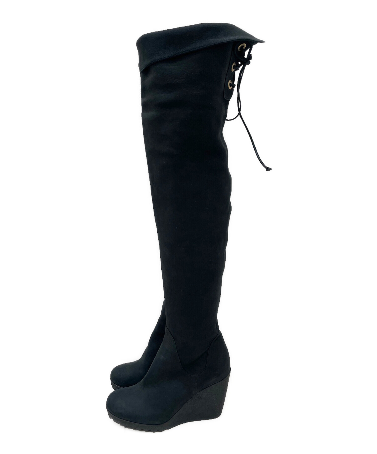 中古・古着通販】FENDI (フェンディ) 編み上げロングブーツ ブラック