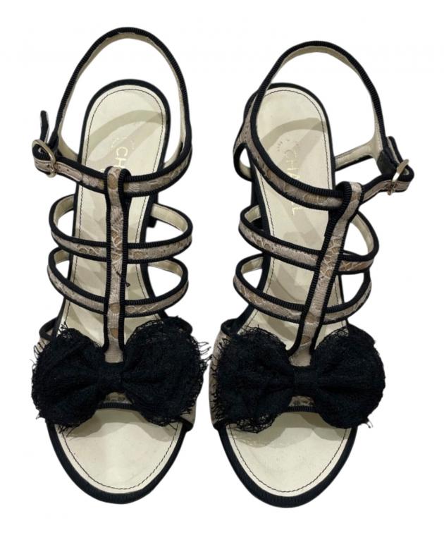 中古・古着通販】CHANEL (シャネル) リボンアンクルストラップヒール