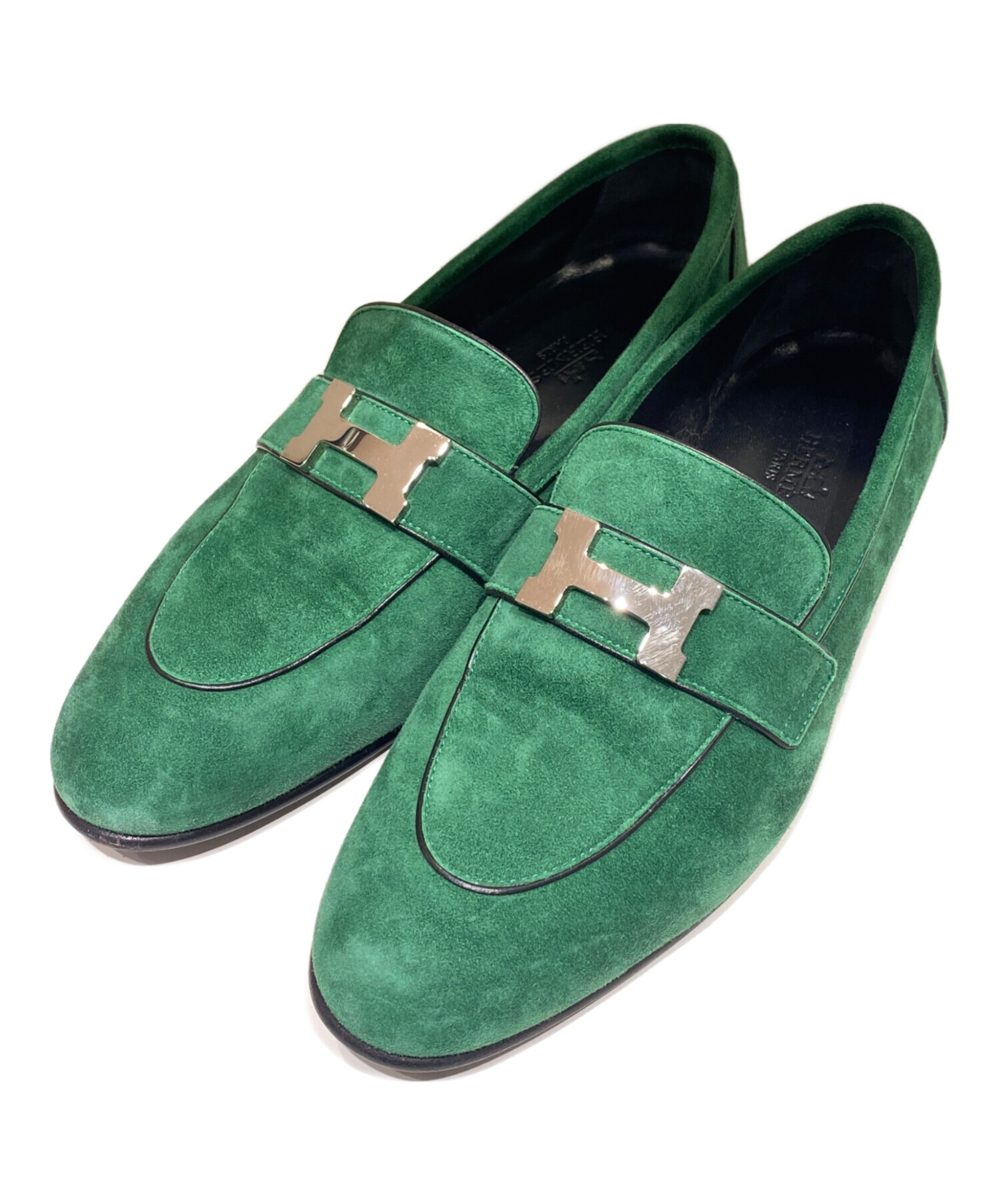 中古・古着通販】HERMES (エルメス) モカシンパリ グリーン×シルバー