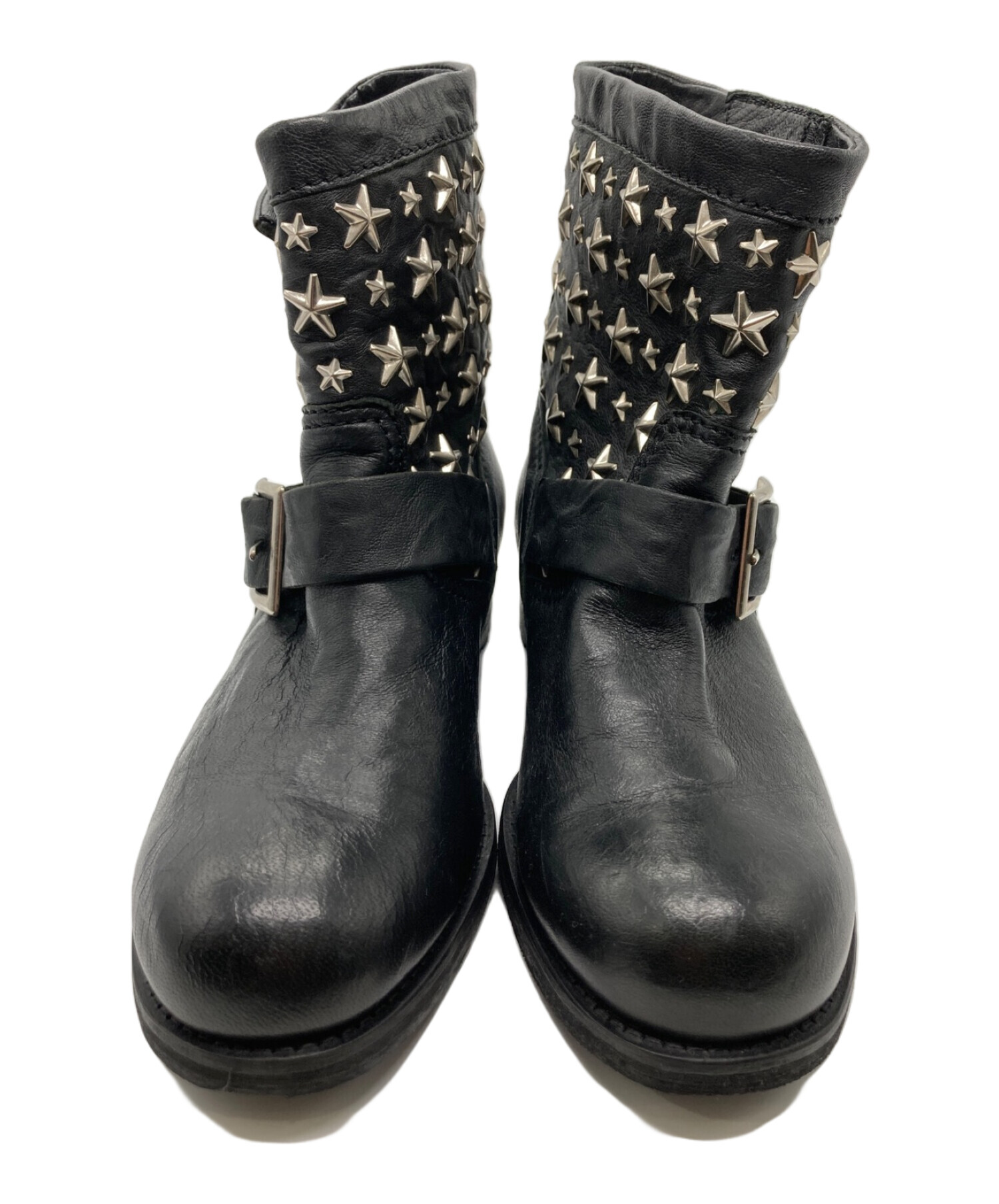 中古・古着通販】JIMMY CHOO (ジミーチュウ) スタッズレザーブーツ