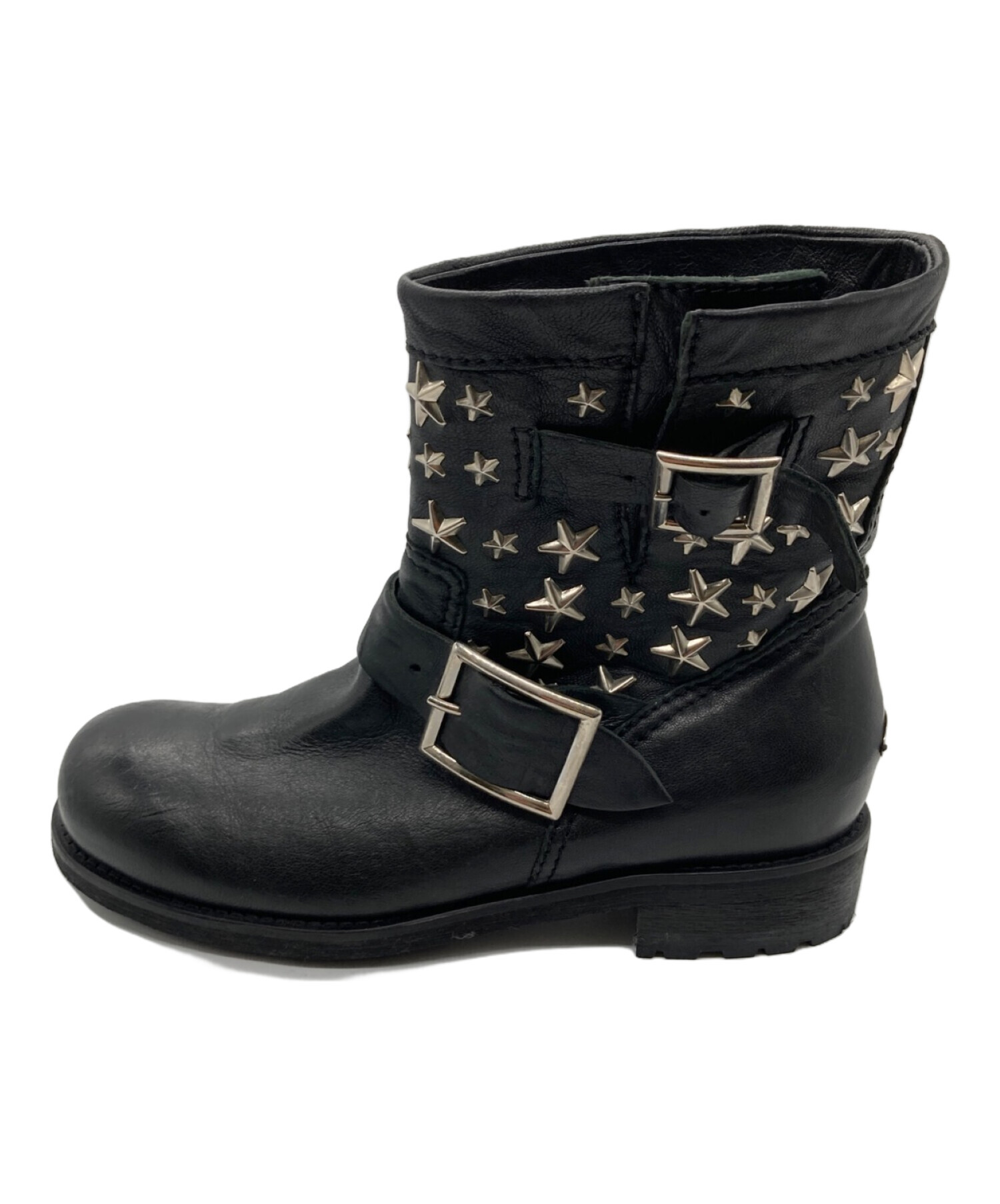 中古・古着通販】JIMMY CHOO (ジミーチュウ) スタッズレザーブーツ