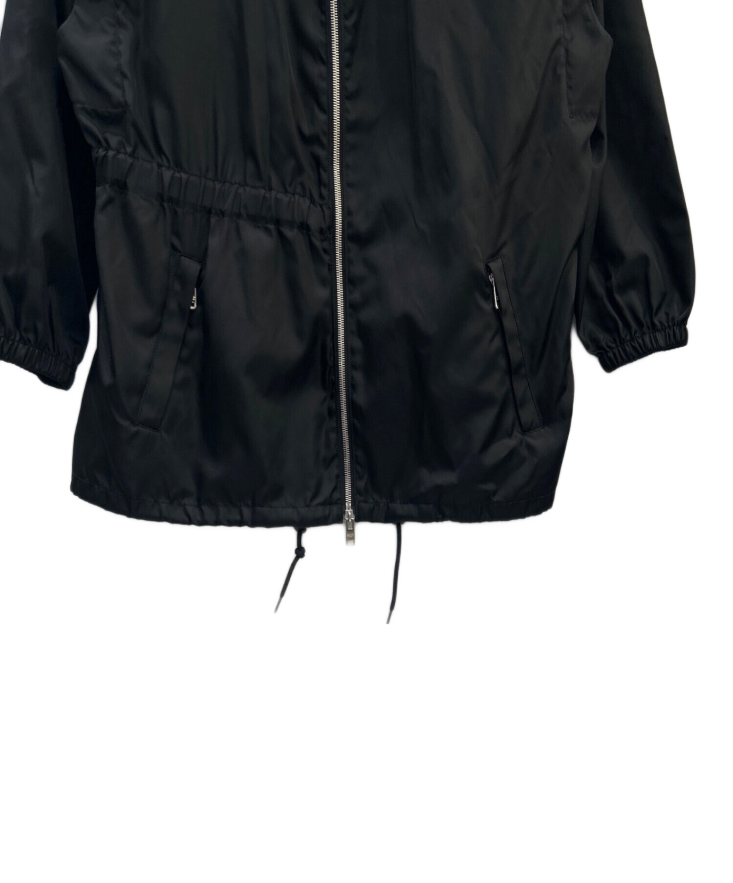 中古・古着通販】PRADA (プラダ) ベルト付ナイロンジャケット ブラック