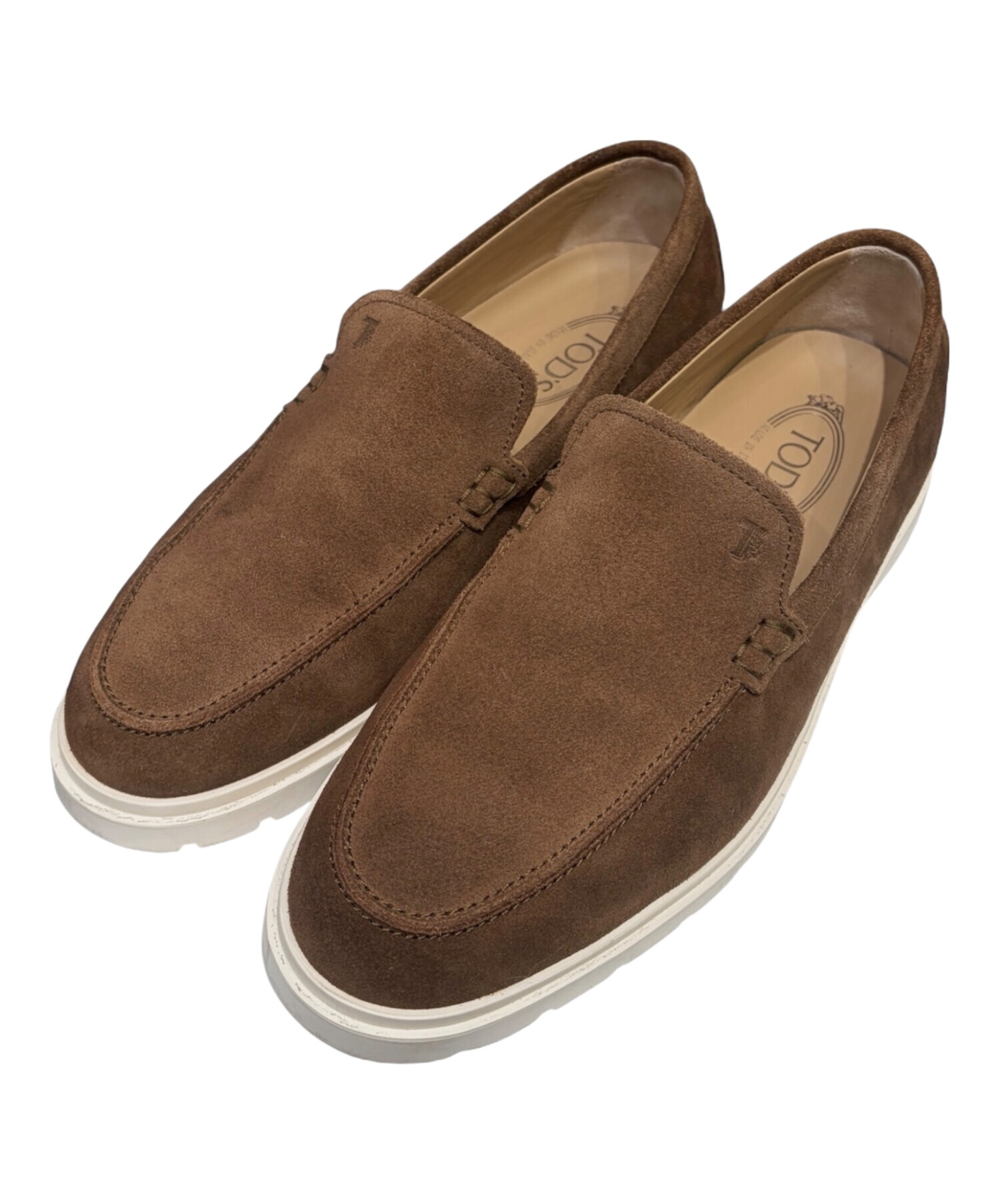 中古・古着通販】TOD'S (トッズ) スエードヴァンプローファー ブラウン