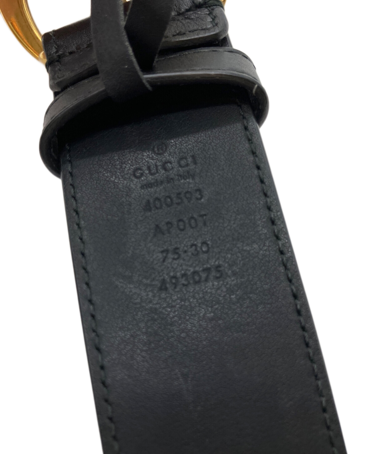 中古・古着通販】GUCCI (グッチ) ダブルGレザーベルト ブラック サイズ