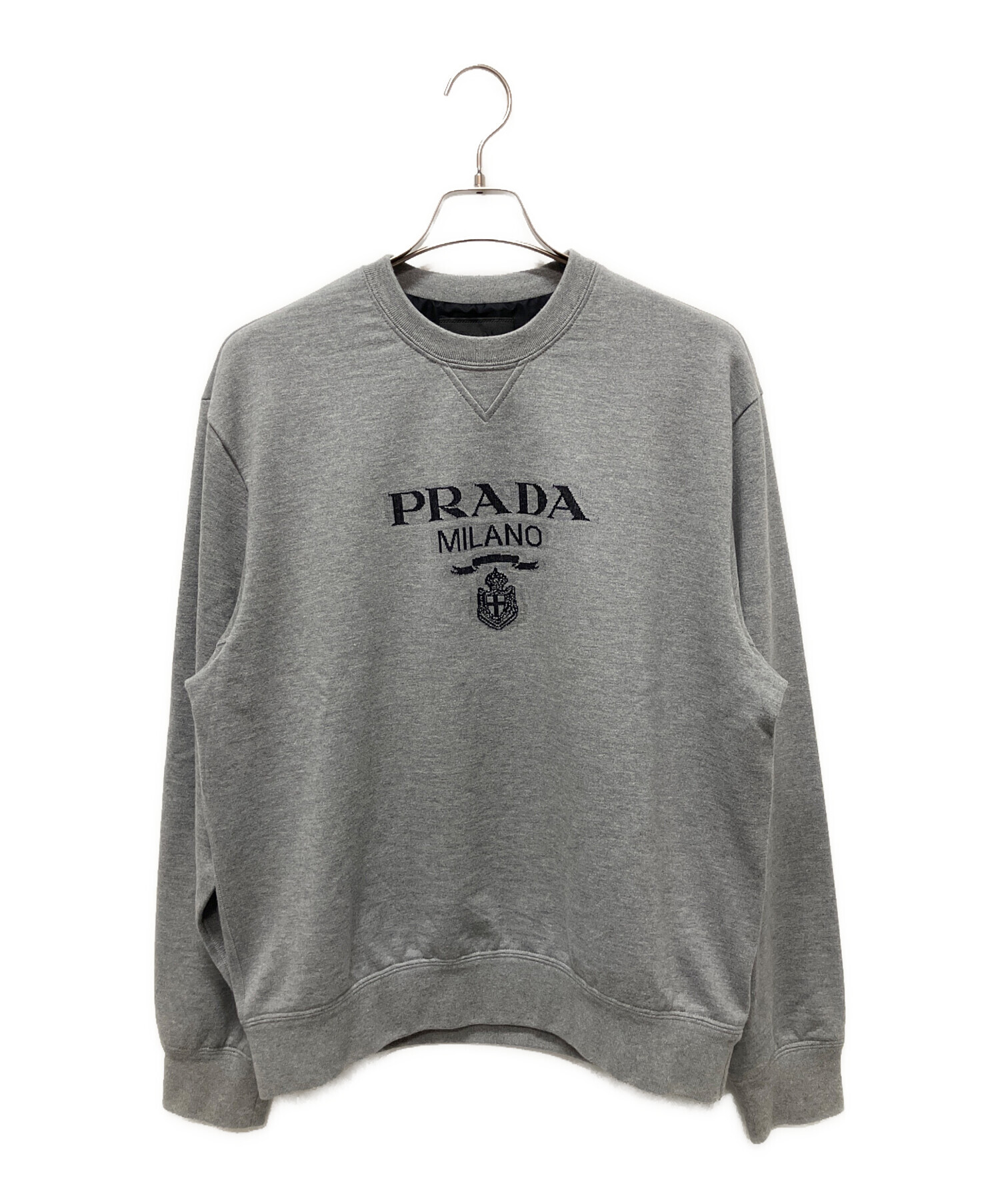 中古・古着通販】PRADA (プラダ) ロゴスウェット グレー サイズ:L