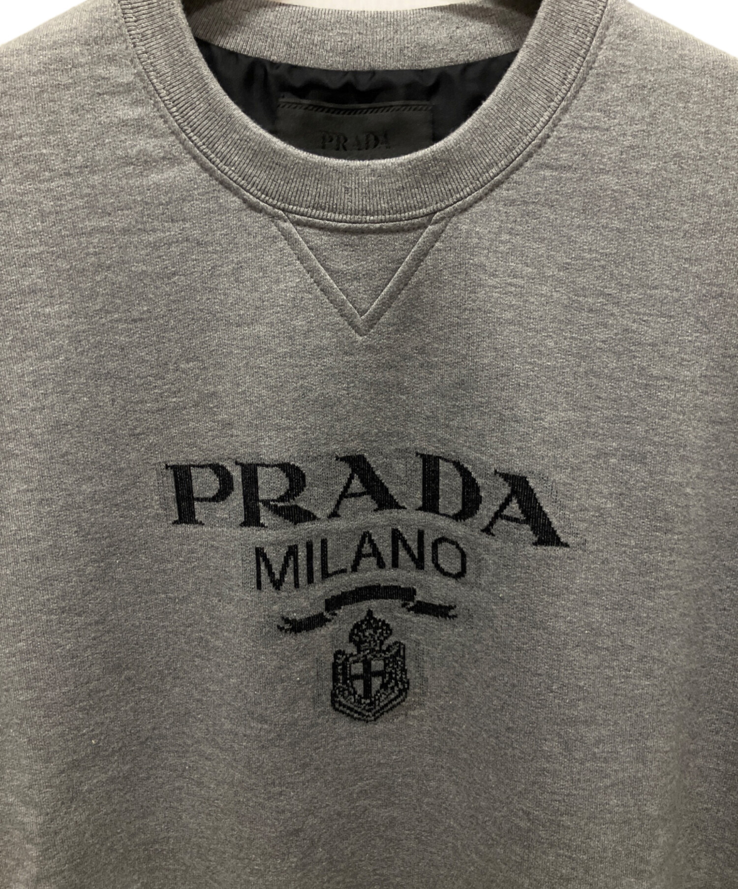 中古・古着通販】PRADA (プラダ) ロゴスウェット グレー サイズ:L