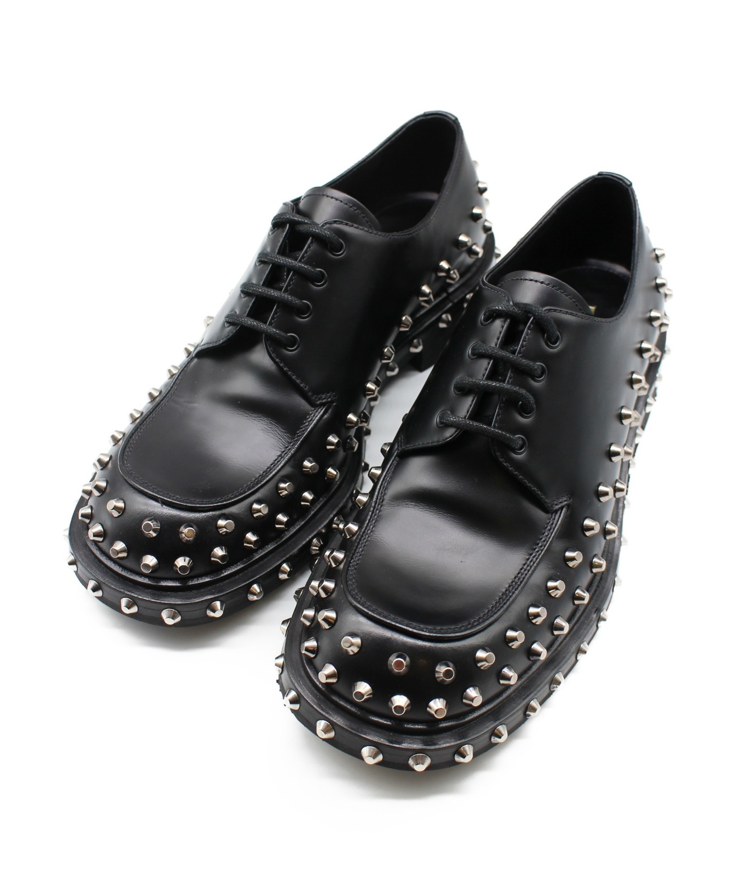 中古・古着通販】PRADA (プラダ) NERO/スタッズレザーシューズ