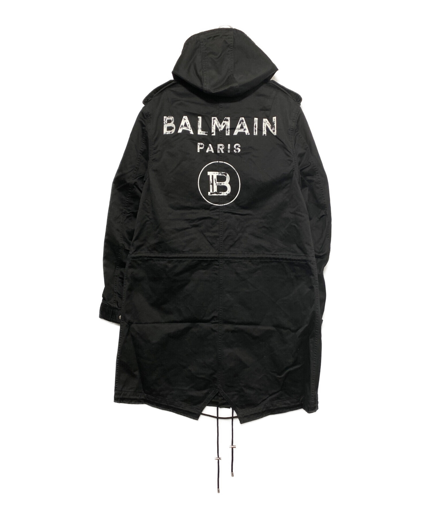 中古・古着通販】BALMAIN (バルマン) バックロゴプリントモッズコート
