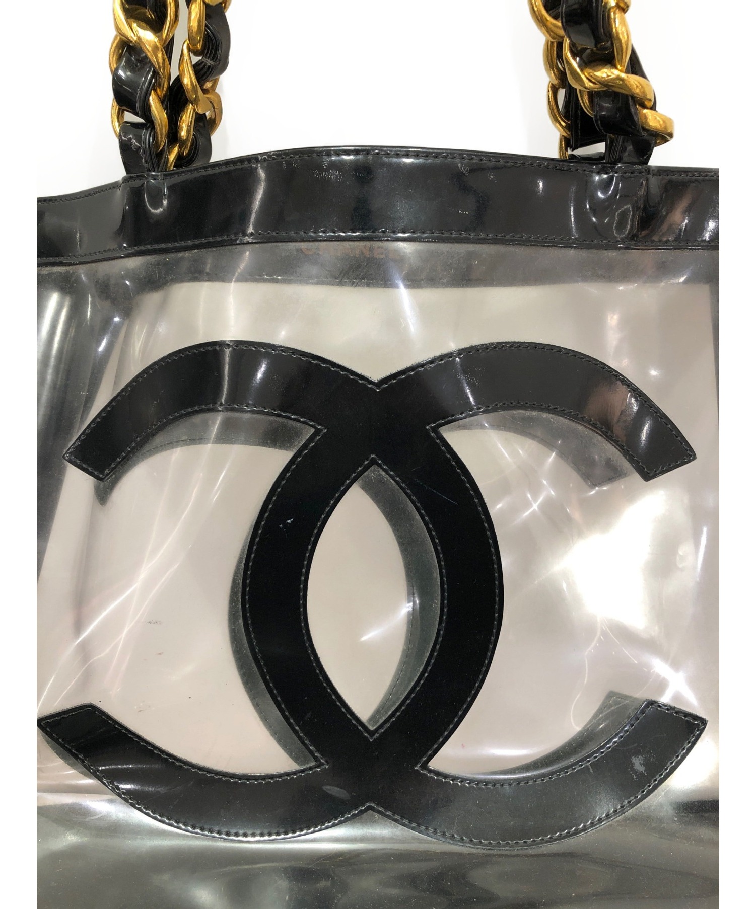 中古・古着通販】CHANEL (シャネル) クリアトートバッグ ブラック