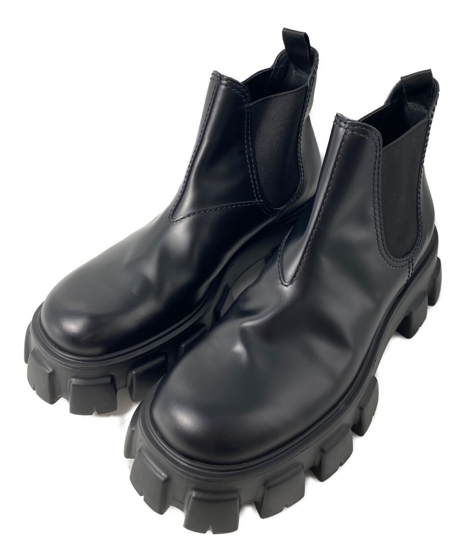 中古・古着通販】PRADA (プラダ) モノリス チェルシーブーツ ブラック