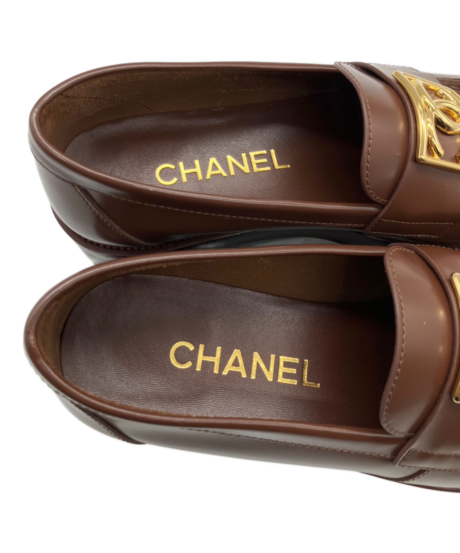 中古・古着通販】CHANEL (シャネル) ココマークローファー ブラウン