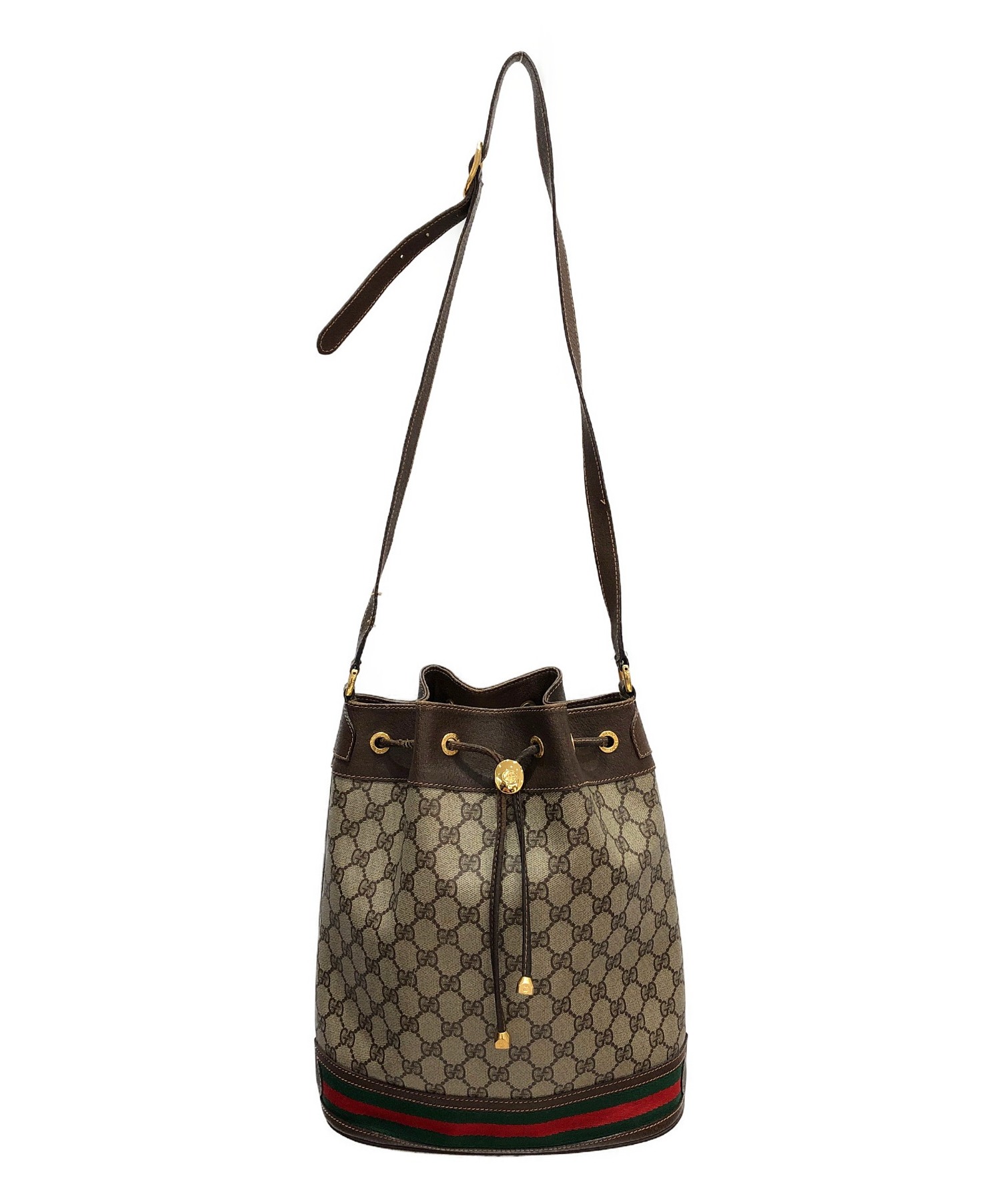 中古・古着通販】GUCCI (グッチ) 巾着ショルダーバッグ ブラウン