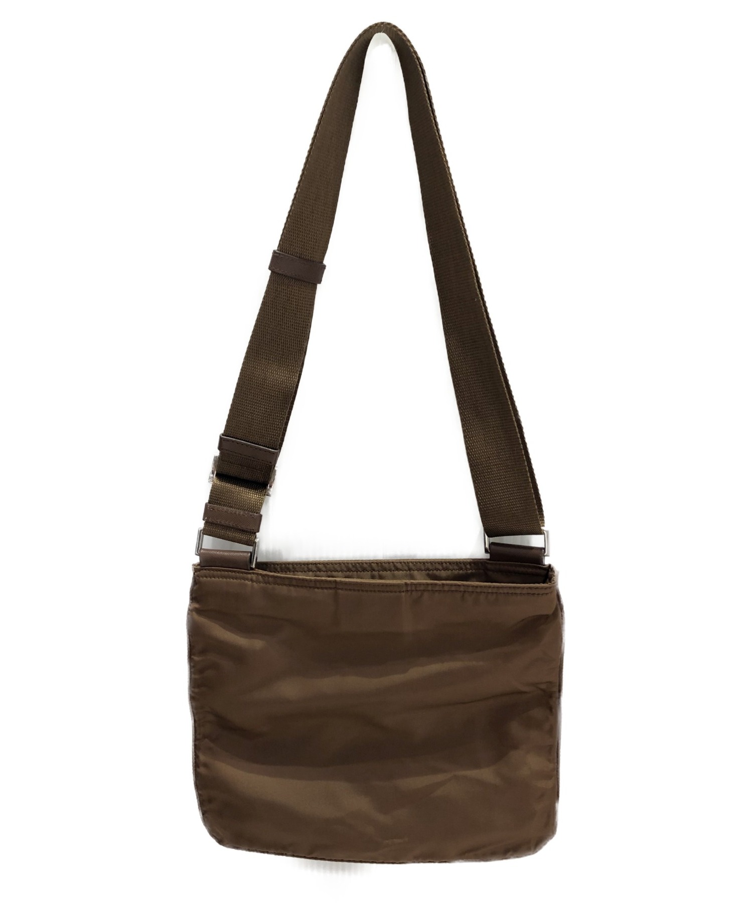 中古・古着通販】PRADA (プラダ) ナイロンショルダーバッグ ブラウン