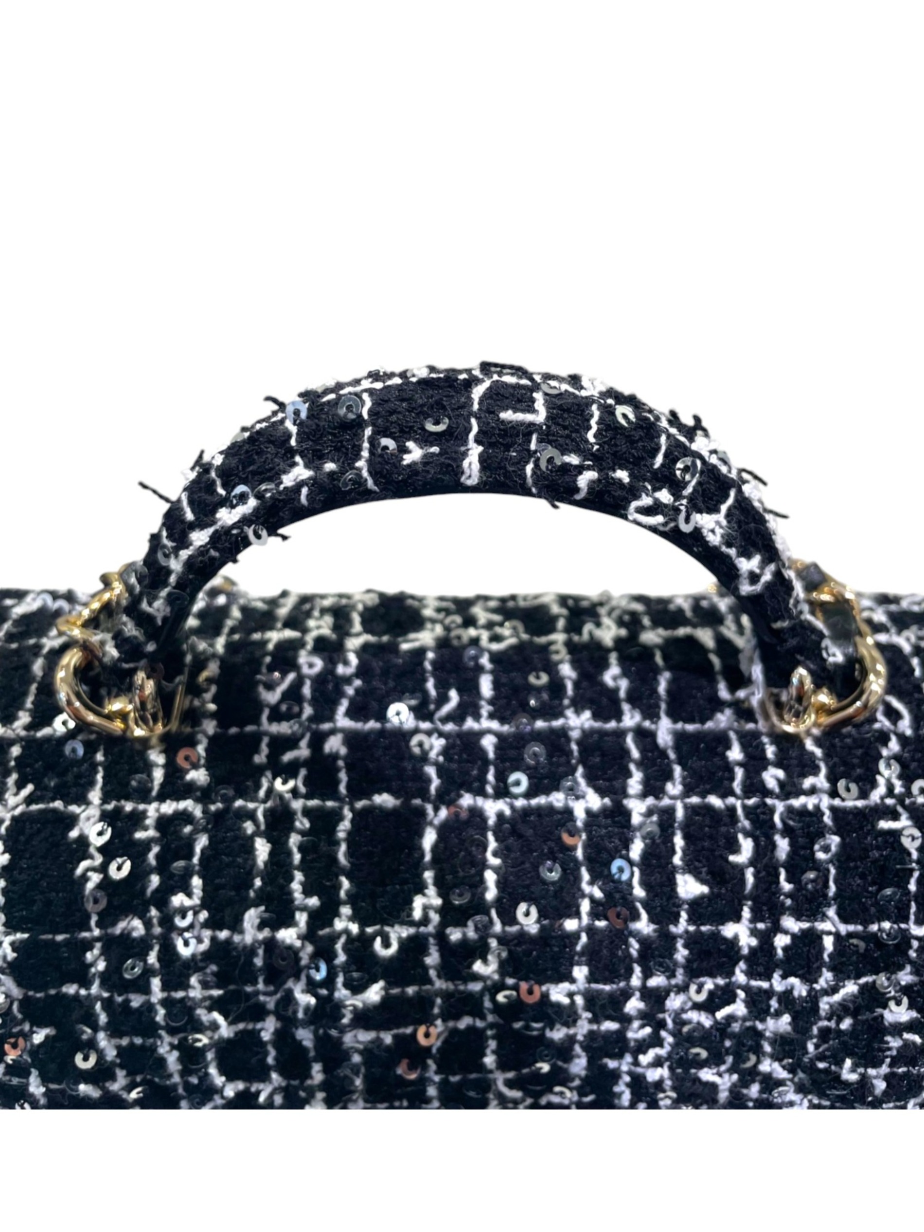 中古・古着通販】CHANEL (シャネル) トップハンドル ツイード チェーン