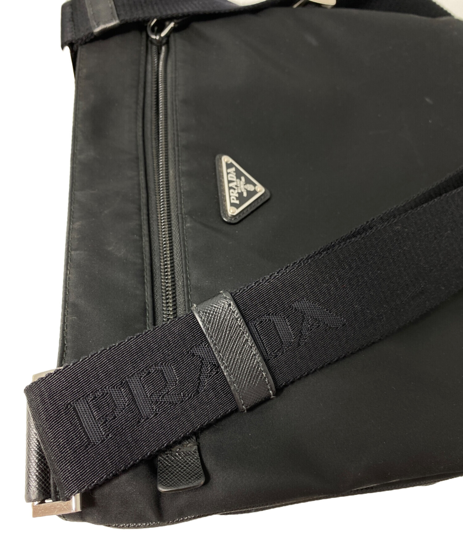 中古・古着通販】PRADA (プラダ) ナイロンショルダーバッグ ブラック