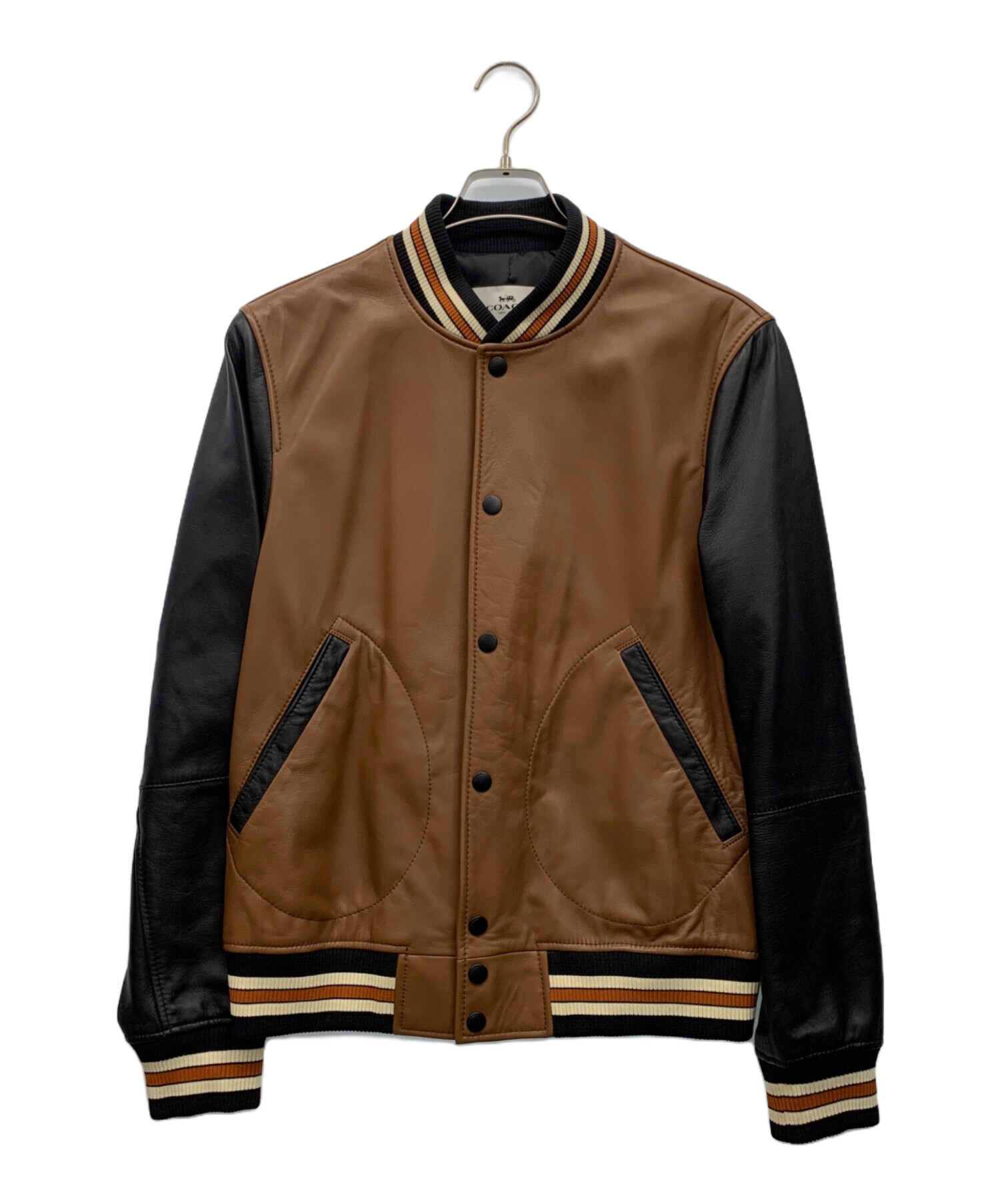 中古・古着通販】COACH (コーチ) スタジャン ブラック×ブラウン サイズ