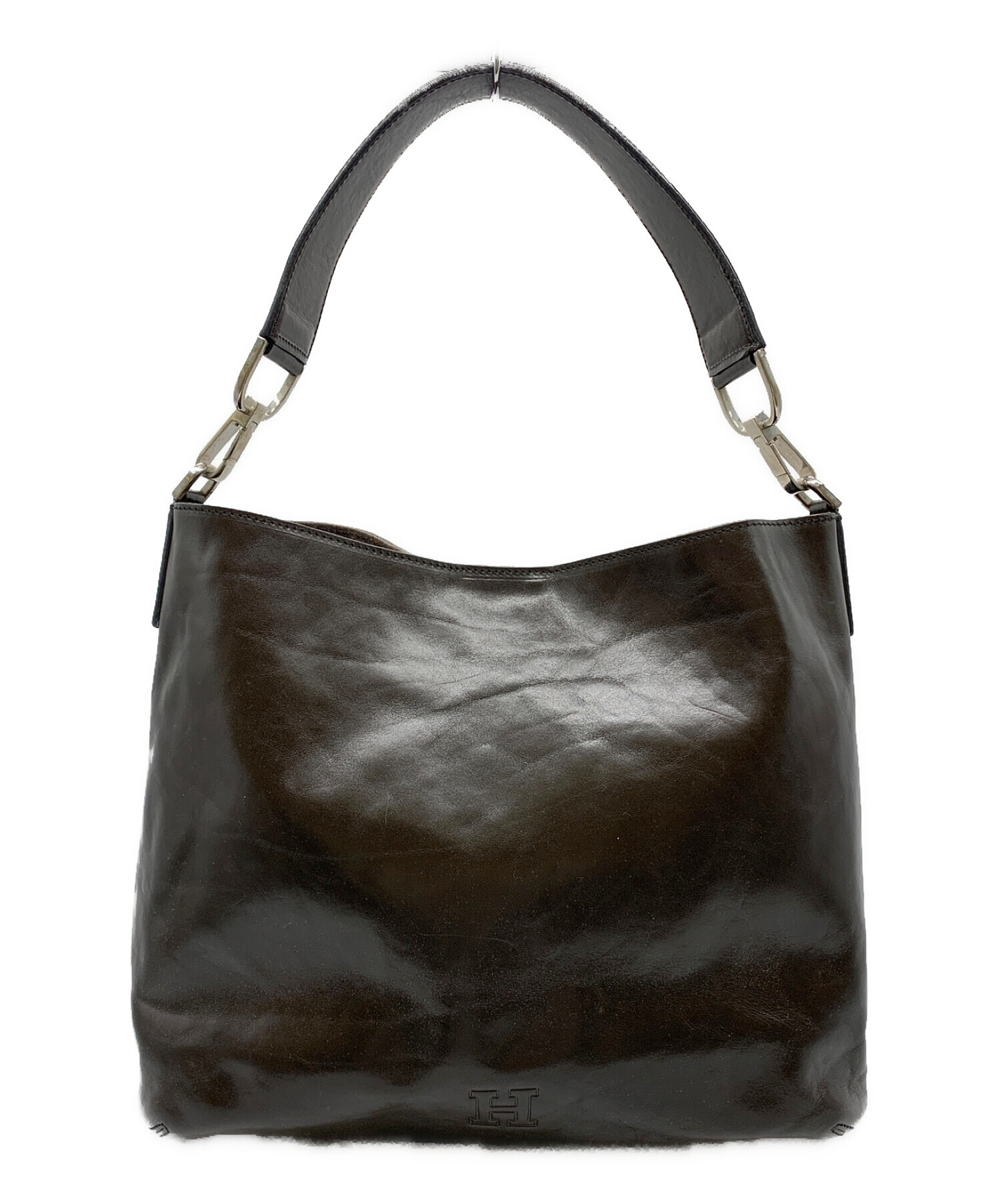 中古・古着通販】HIROFU (ヒロフ) レザーショルダーバッグ ブラウン