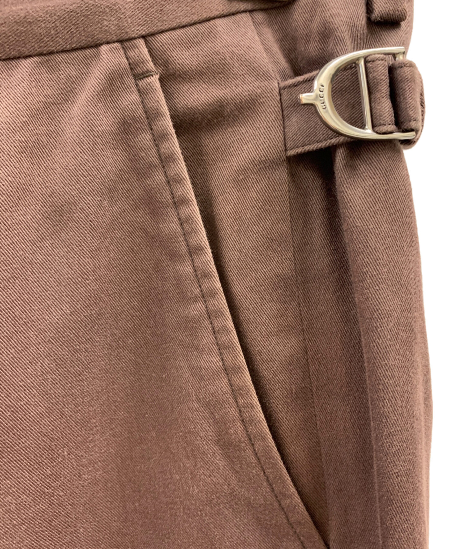 中古・古着通販】GUCCI (グッチ) GUCCI スラックス ブラウン サイズ:7