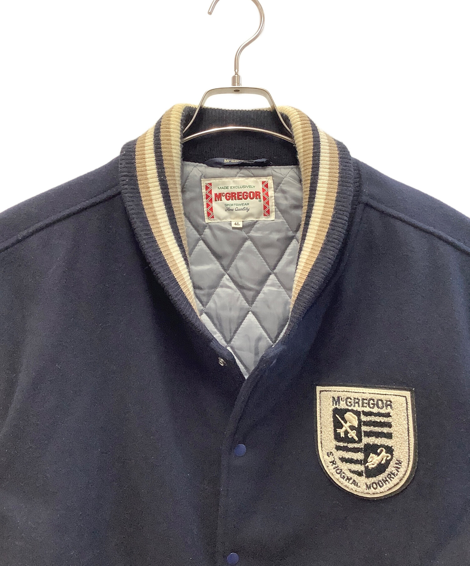 中古・古着通販】McGREGOR (マクレガー) スタジャン ネイビー×ベージュ