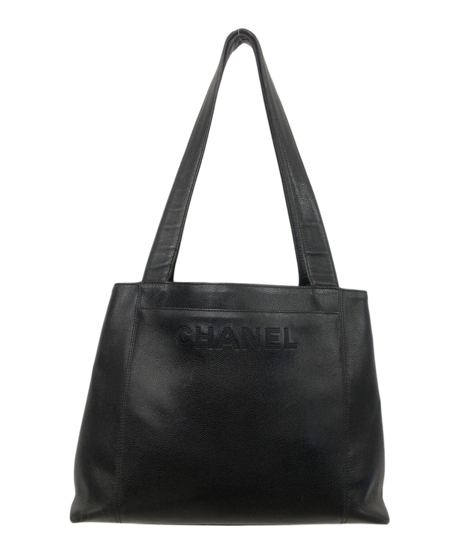 中古・古着通販】CHANEL (シャネル) ロゴトートバッグ ブラック