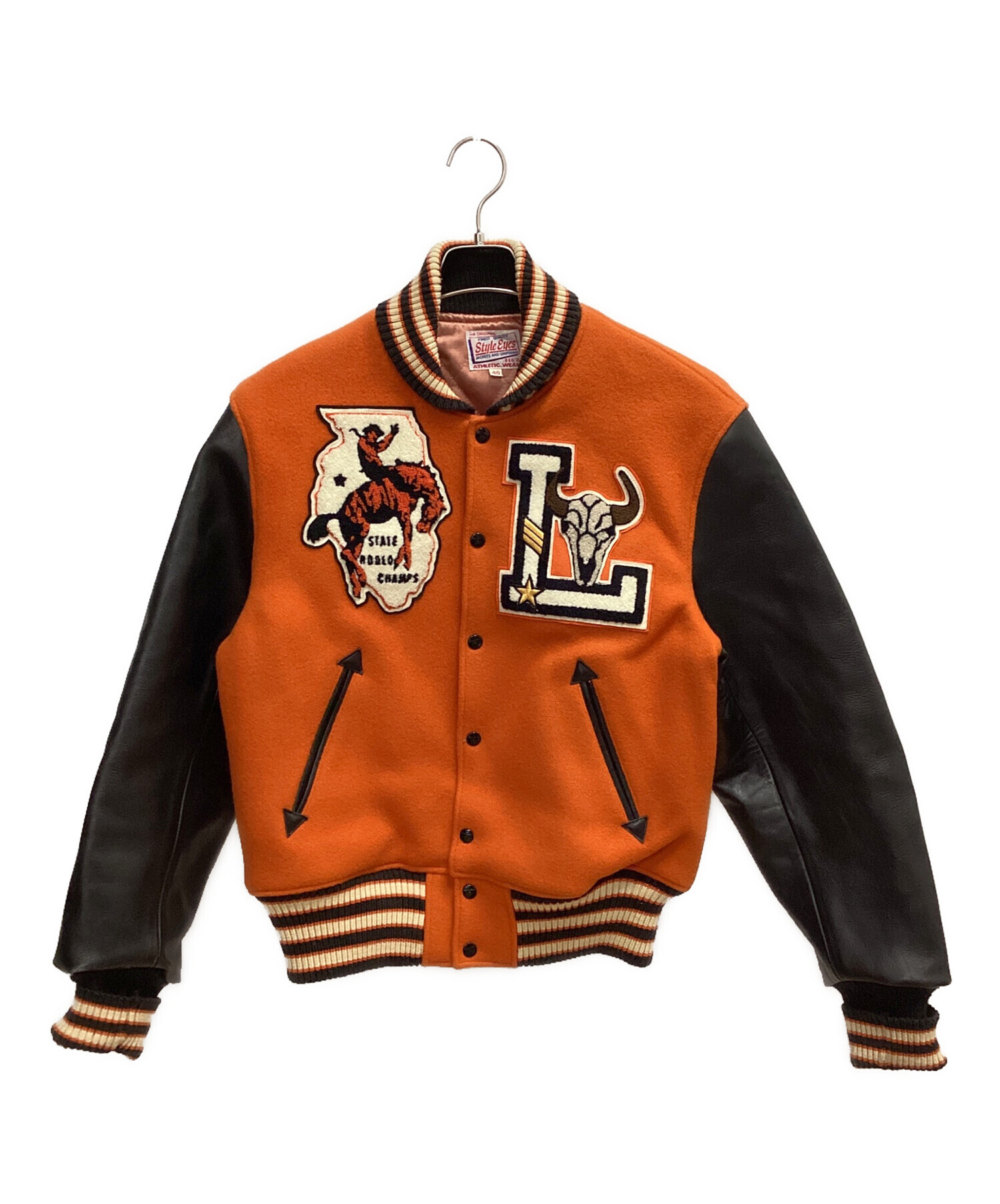 中古・古着通販】STYLE EYES (スタイルアイズ) スタジャン オレンジ