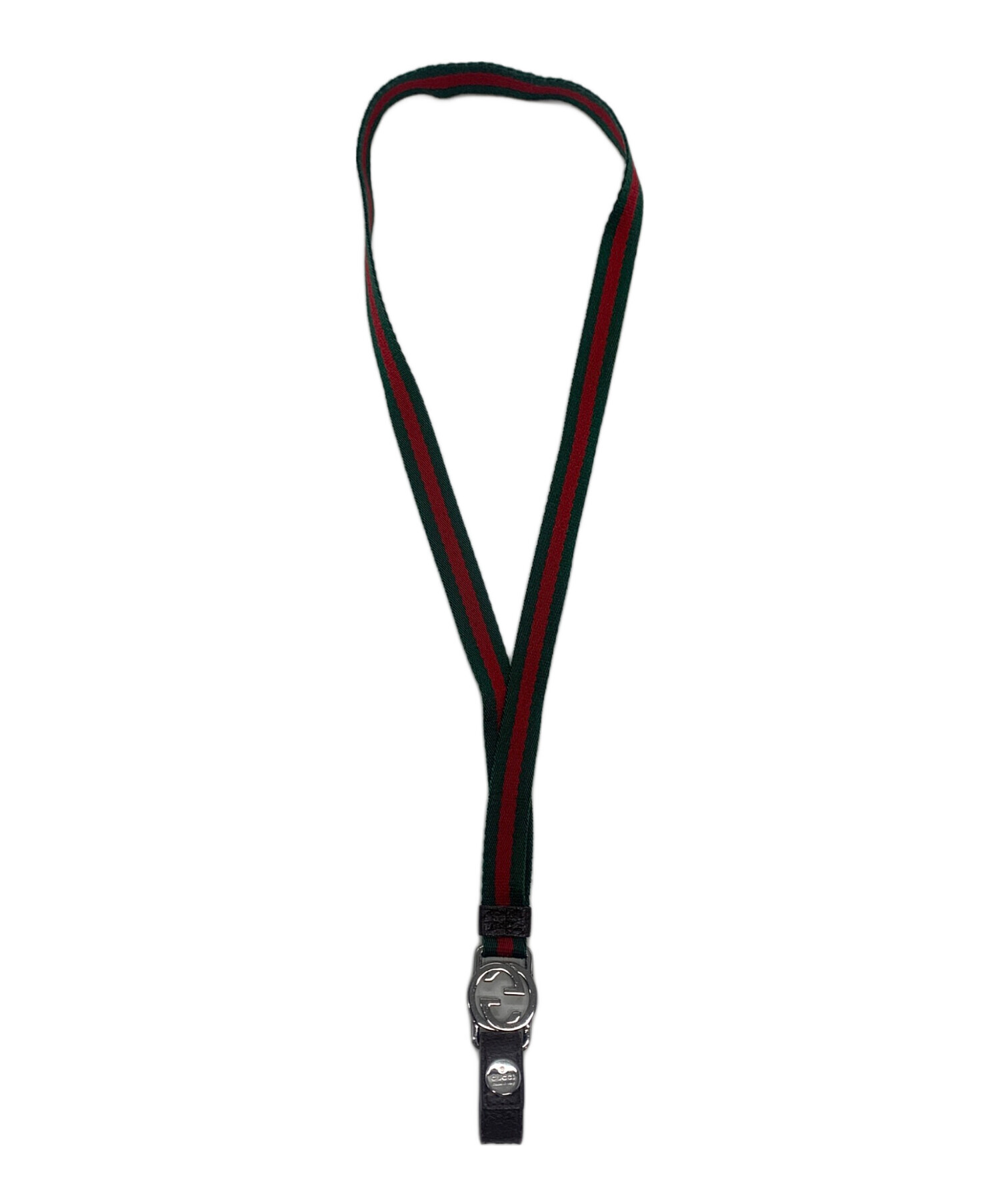 中古・古着通販】GUCCI (グッチ) ネックストラップ グリーン×レッド