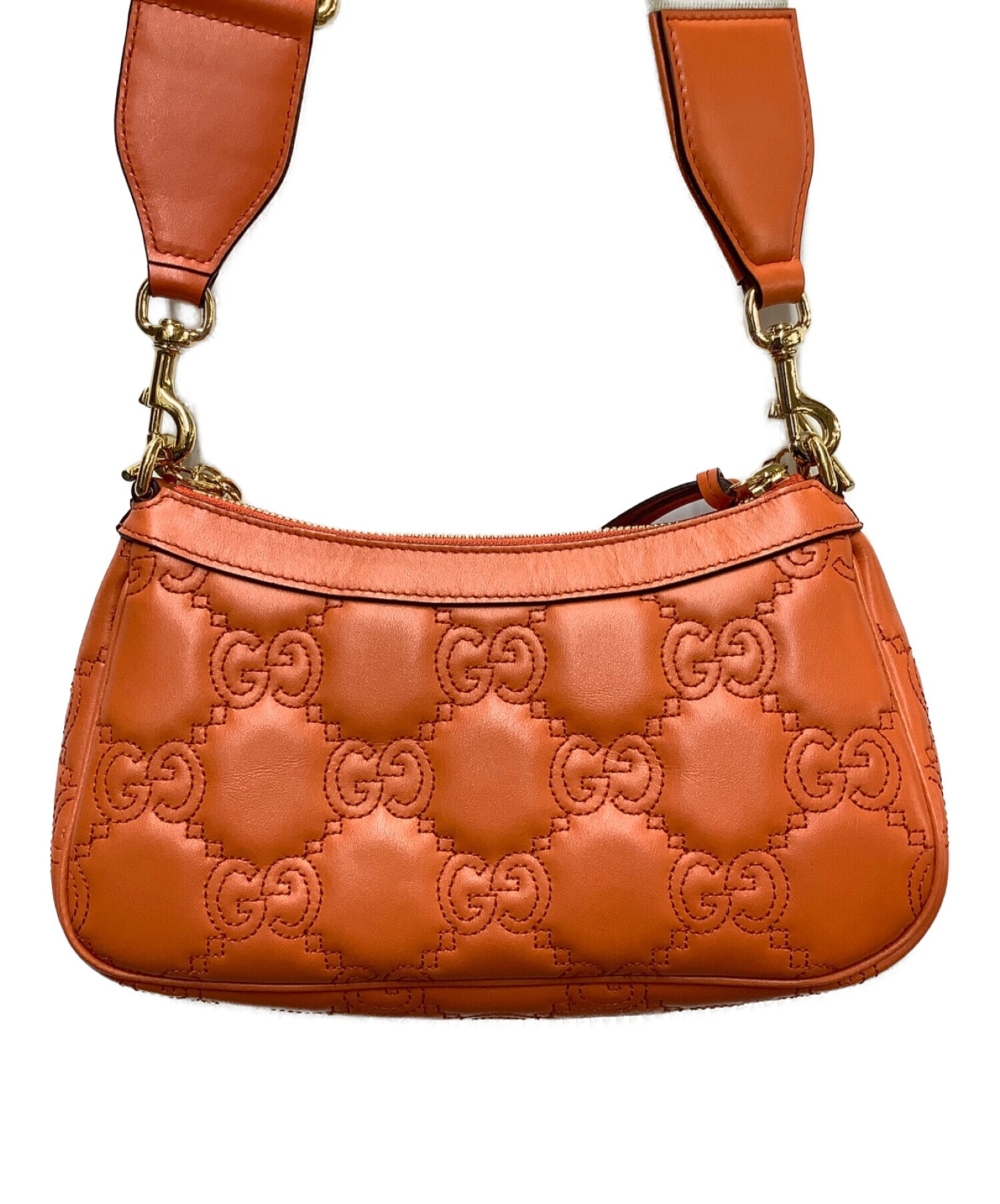 中古・古着通販】GUCCI (グッチ) 2WAYハンドバッグ オレンジ｜ブランド