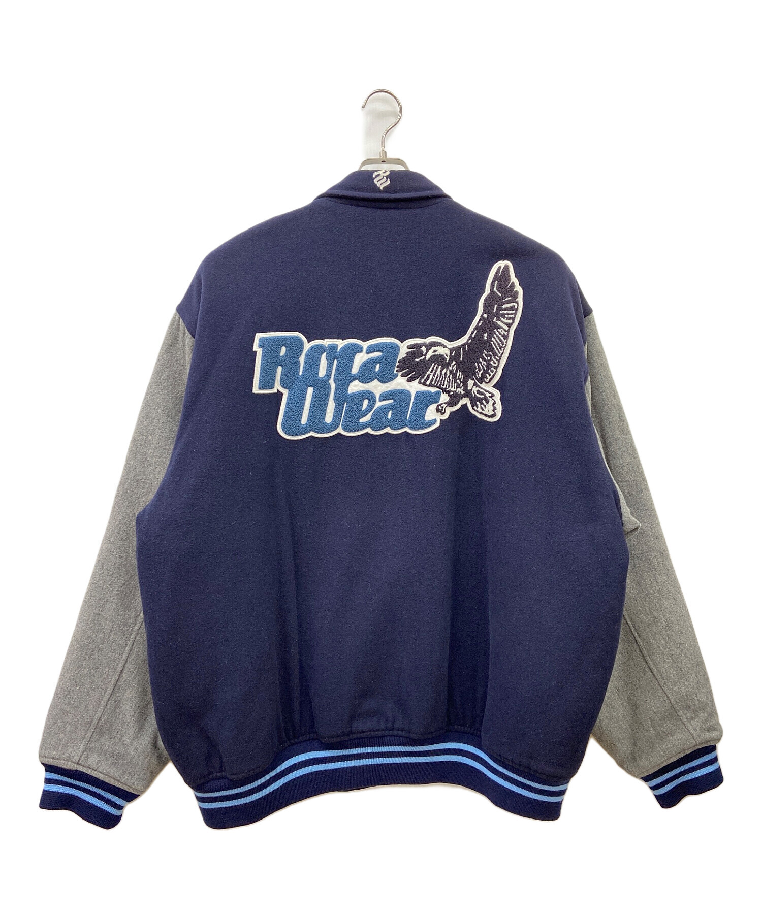 中古・古着通販】ROCA WEAR (ロカウェア) スタジャン ネイビー×グレー