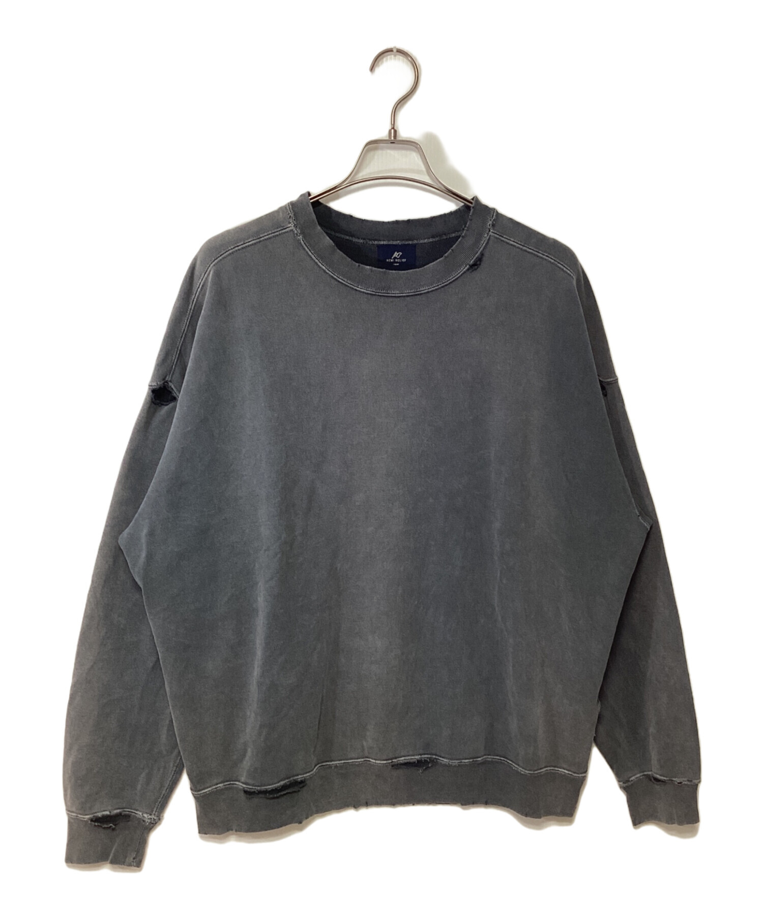 中古・古着通販】REMI RELIEF (レミレリーフ) ダメージ加工スウェット