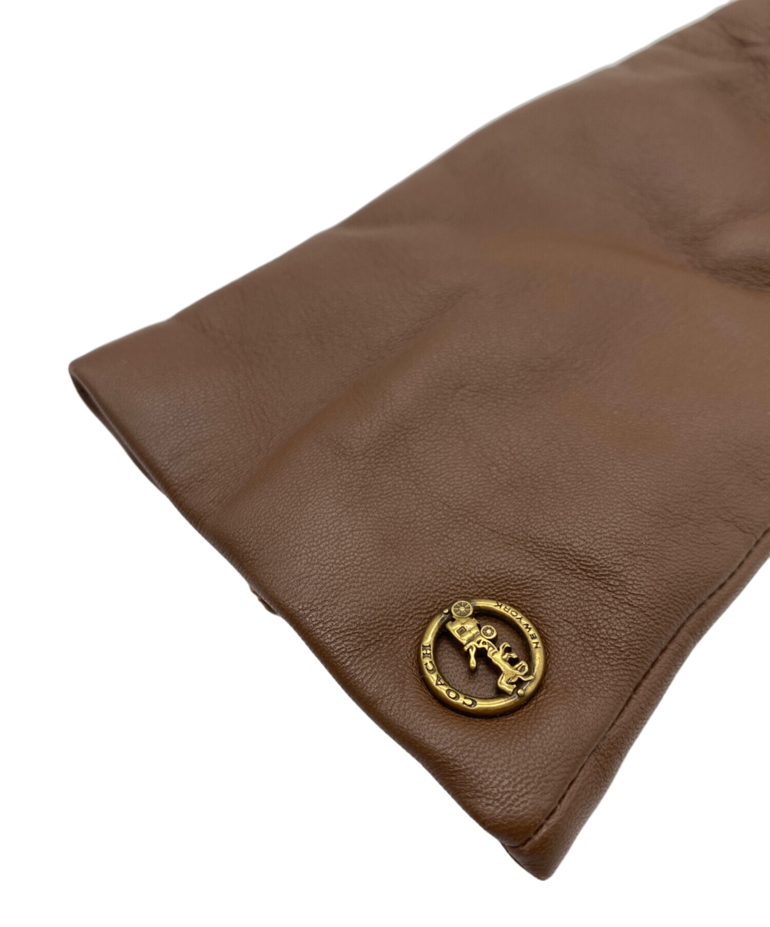 中古・古着通販】COACH (コーチ) レザーグローブ ブラウン サイズ:175