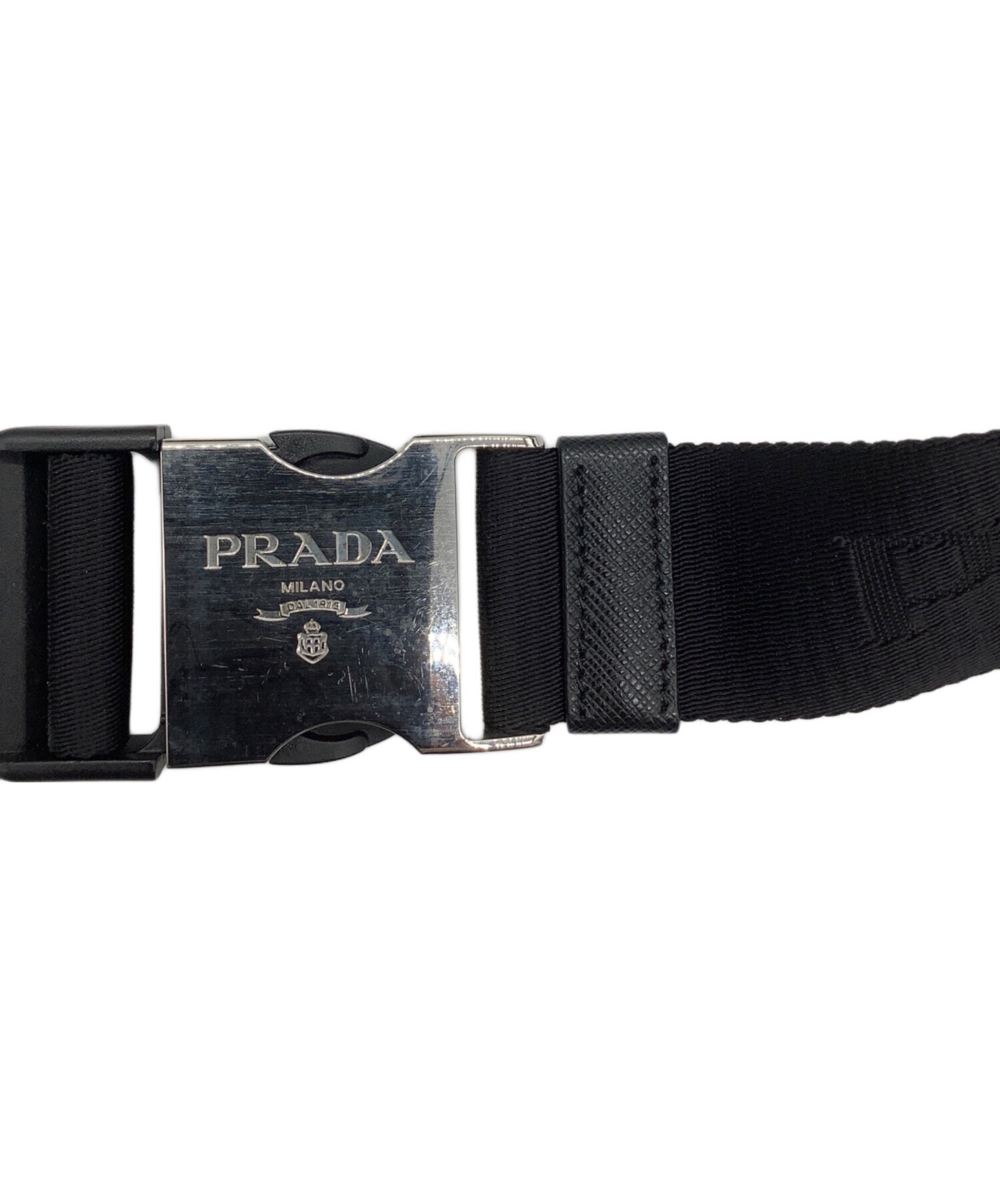 中古・古着通販】PRADA (プラダ) ナイロンウエストポーチ ブラック