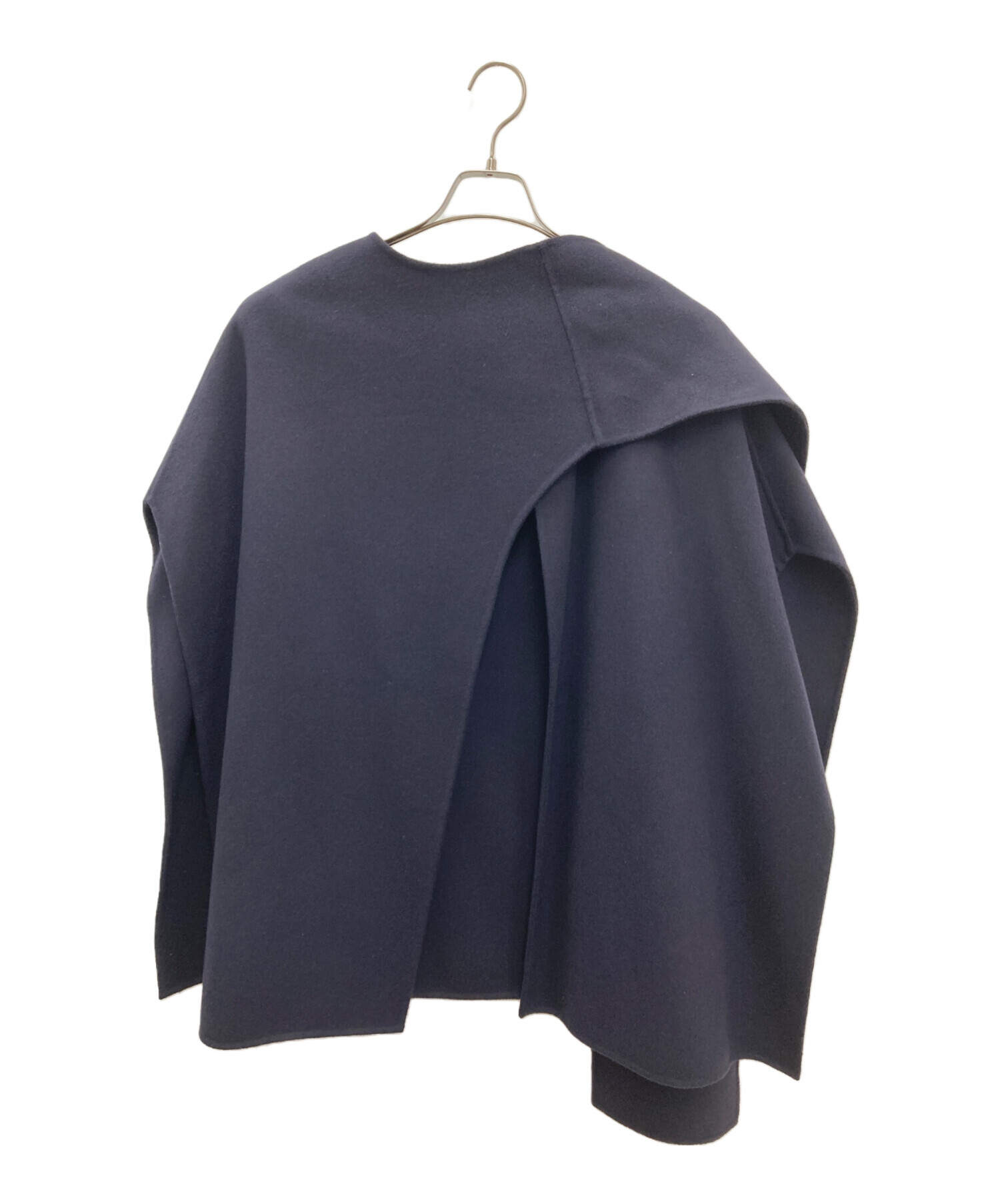 中古・古着通販】COS (コス) ウールブレンドケープ ネイビー サイズ